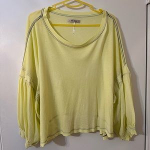Yellow oversized long sleeve top